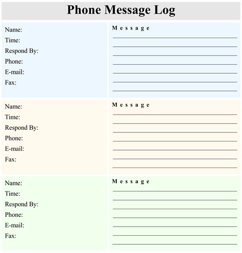 printable phone message log sheet messages printables templates