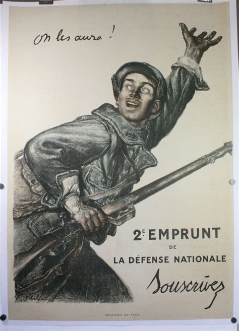 on els aura original vintage french world war 1 poster