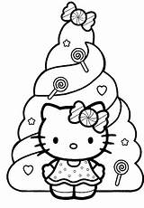 Kitty Hello Christmas Coloring Tree Pages Colouring Sheets Color Decorated Print Printable Sanrio Natale Colorare Da Di Girlscoloring Cat sketch template