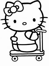 Kitty Hello Coloring Colouring Party Pages Sheets Scooters sketch template