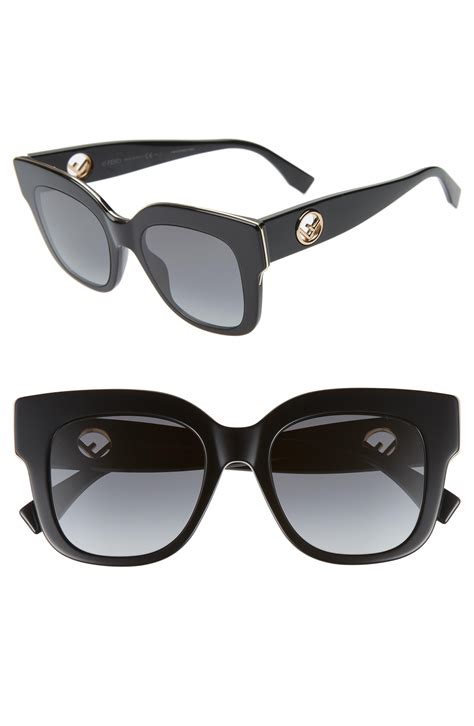 Fendi Round Acetate Sunglasses In Black Lyst