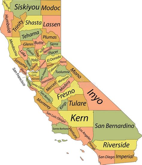 Mapa De California Estados Unidos Ilustración Del Vector Ilustración