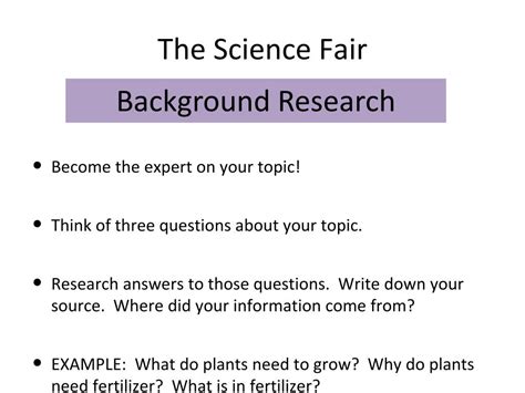 science fair powerpoint    id