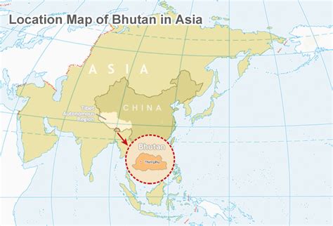 bhutan located   map