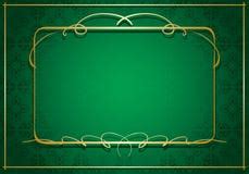 green background  frame   gold ornament stock vector image