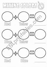 Mixing Colors Worksheet Colours Esl Preview sketch template