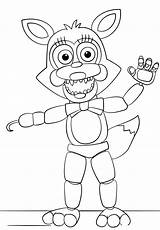 Coloring Foxy Funtime Pages Nights Five Fnaf Freddys Print Search Again Bar Case Looking Don Use Find sketch template
