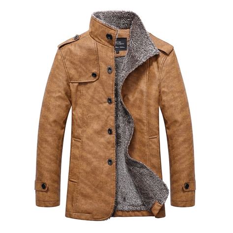 hot sale high quality winter men leather jacket man waterproof parka slim long jackets mens