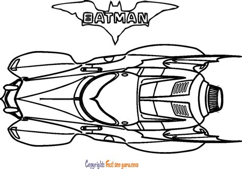 batman car coloring pictures  print