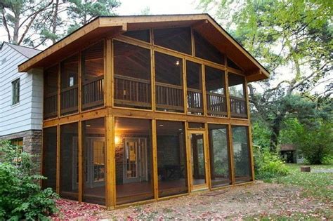 story screened porch  house  porch rustic porch porch design