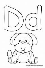 Letter Coloring Dog Alphabet Pages Outline Flash Cards Preschool Flashcard Printable Sheet Sheets Man Sound Dd Color Colouring Letters Lowercase sketch template