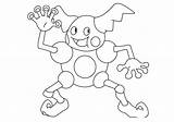 Mime Mr Pokemon Coloring Pages Printable Kids Color sketch template