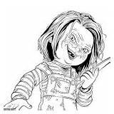Chucky Coloring Pages Bride Printable Play Fiction Tagged Child Posted sketch template