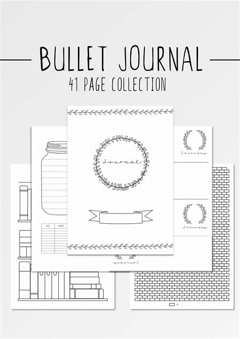bullet journal bundle template collection printable bujo