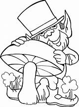 Coloring Leprechaun St Patricks Mushroom Loves Evil Pages Netart Template Color sketch template