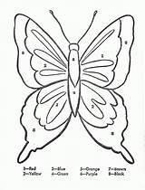 Number Color Butterfly Coloring Popular sketch template