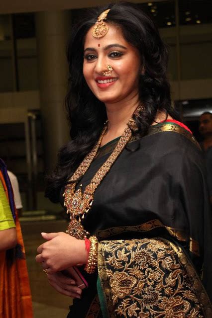 Anushka Shetty Latest Photos In Black Saree With Jewellery