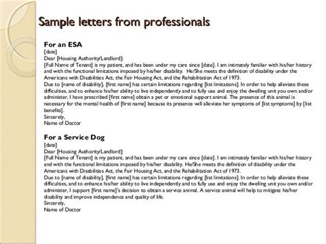 sample letter  therapy support animal  official doctors letter