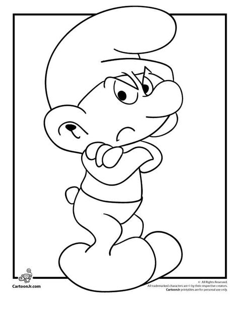 grumpy smurf mushroom house coloring pages