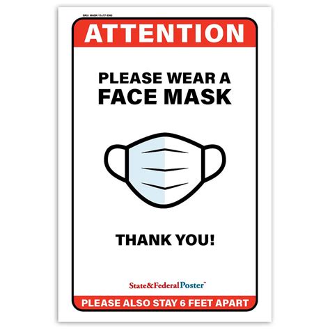wear face mask poster safety sign  business workplace