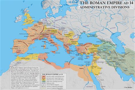 Administrative Divisions Of The Roman Empire C 14 Ce Map