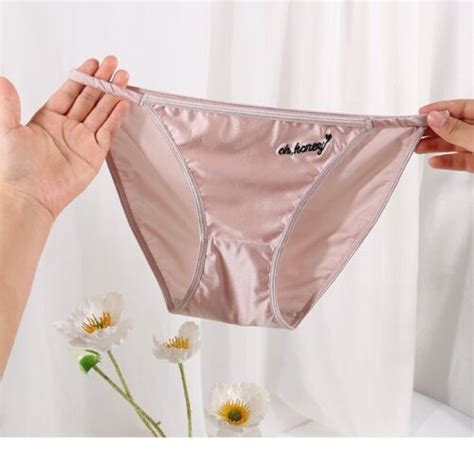 6 Pcs Lot Womens Sexy String Satin Bikinis Panties Silky Briefs