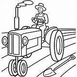 Tractor Coloring Pages Farmer Sheets John Deere Plowing Color Printable Farmall Cartoon Kids Print Clipart Cliparts Colouring Fun Trucks Little sketch template