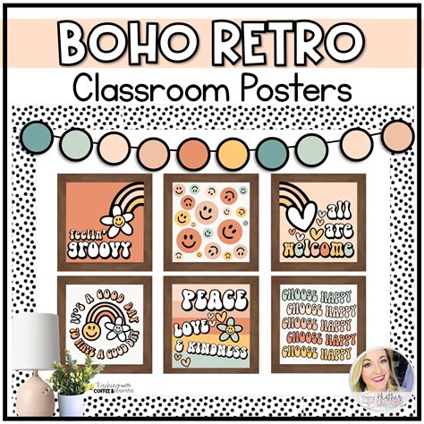 retro classroom decor boho printable posters classful