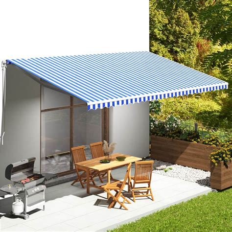 replacement fabric  awning blue  white