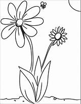 Bee Flower Coloring Pages Printable sketch template