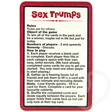 sex trumps card game lovehoney