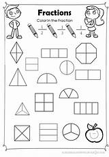 Fractions Worksheets Color Math Coloring Worksheet Kids Basic Grade Kindergarten Sheet Identify Printable Mathematics Activities Maths Choose Board Printables sketch template