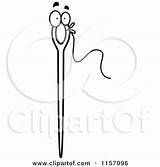 Needle String Character Clipart Cartoon Illustration Cory Thoman Vector Wrought Lamp Tall Iron Street Royalty Outlined Coloring Frisko Rf Clip sketch template