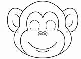 Monkey Mask Animal Face Template Coloring Clipart Craft Masks Drawing Printable Lion Pages Kids Colouring Carnival Paper Templates Faces Learn sketch template