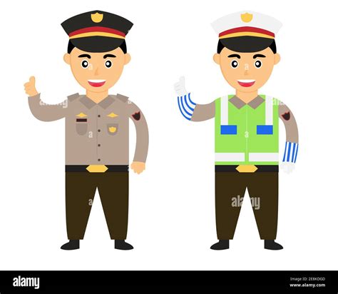 Illustration Vector Design Of Indonesian Police Indonesian Cop Stock