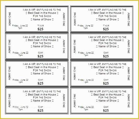 numbered event ticket template    ms word raffle ticket