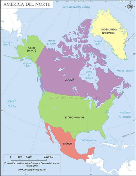 Mapa Político Da América Do Norte Edubrainaz