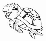 Turtle Sea Coloring Pages Baby Cute Printable Color Colouring Kids Animals Christmas Categories Number sketch template
