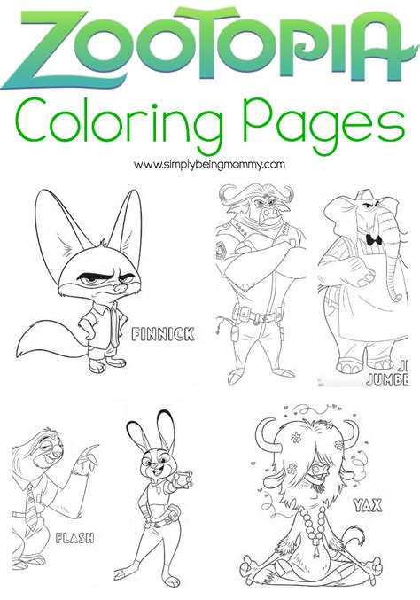 zootopia coloring pages simply  mommy