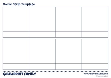 comic strip template pawprint family