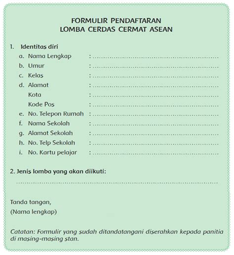 materi bahasa indonesia formulir  daftar riwayat hidup