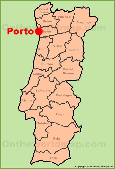 porto location   portugal map