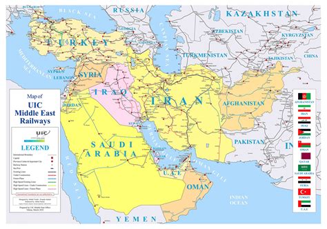 middle east railways map released  rame uic