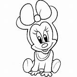 Minnie Mouse Coloring Baby Drawing Pages Disney Print Color Drawings Mini Face Cute Colouring Ears Az Kids Mickey Teddy Simple sketch template