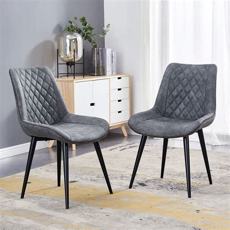 retro dining chairs distressed faux leather padded black legs