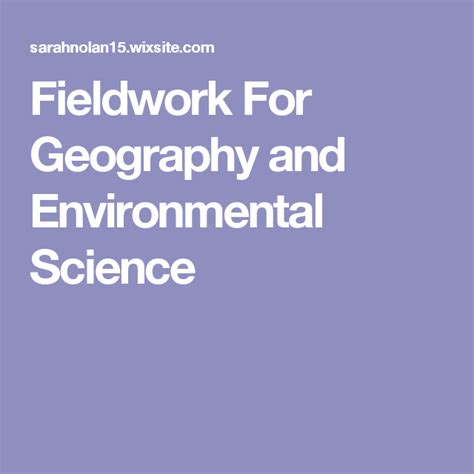 fieldwork  geography  environmental science environmental