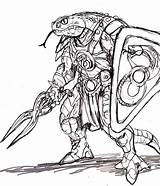 Warrior Snakeman Pencils Johnnyharadrim Deviantart sketch template