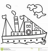 Dampfer Navio Stoomboot Malbuch Kleurend Barcos sketch template
