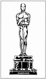 Clip Oscar Award Academy Awards Clipart Statue Hollywood Silhouette Party Platinum Cliparts Printable Outline Coloring Oscars Night Drawing Film Clipground sketch template
