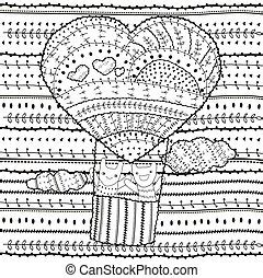 seascape coloring page  adults psychedelic doodle  art